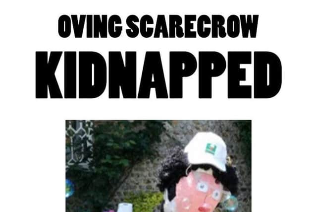 Part of the poster being put out to track down the scarecrow